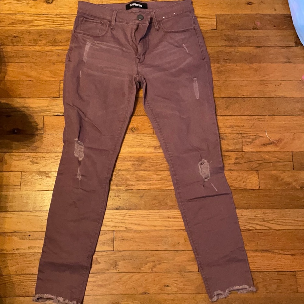 Express size 4 stretch ankle-skinny mid rise